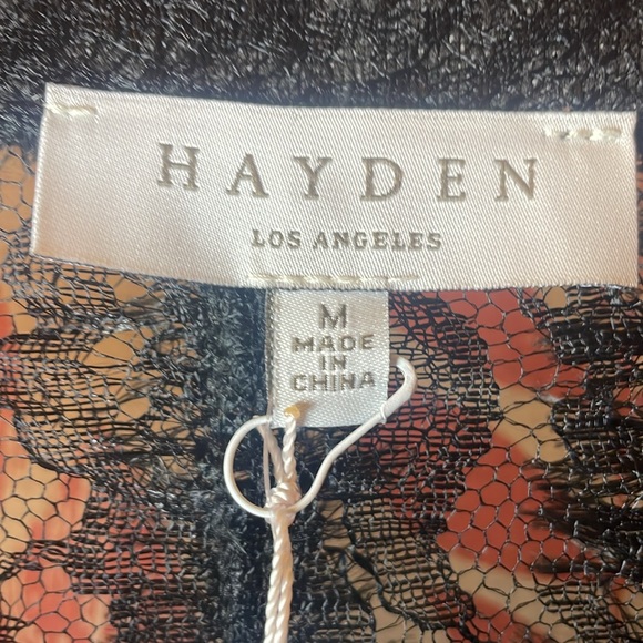 Hayden, LOS ANGELES black blouse with a feathery fun fabric. Size M - Picture 3 of 6